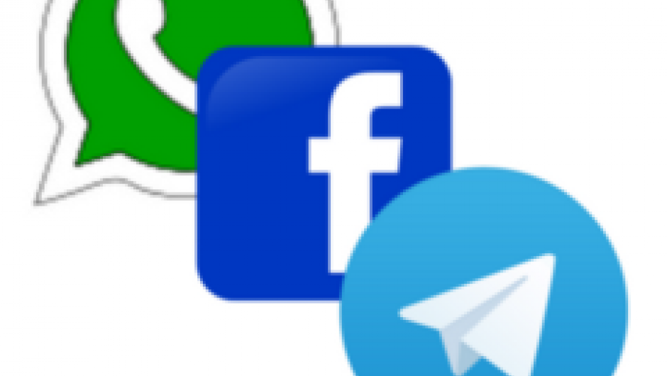 Logos: WhatsApp, Facebook, Telegram (Imágenes de Wikimedia.org)