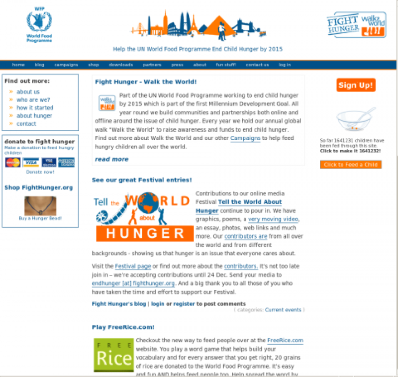Fighthunger.org screenshot