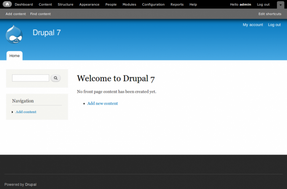 Welcome to Drupal 7 - Screenshot